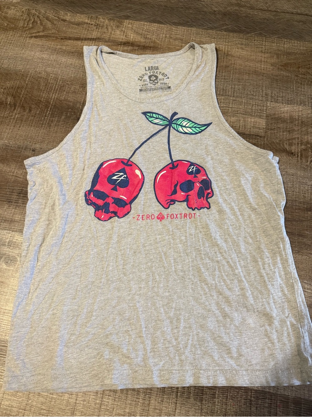 Zero Foxtrot Cherry Skull Men’s Tank Top